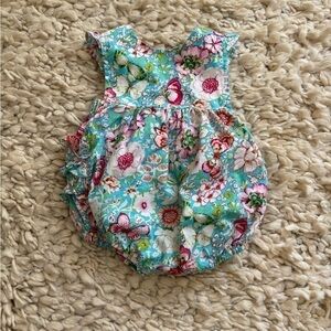 Tutu & Lulu turquoise floral bubble romper 6-12 m
